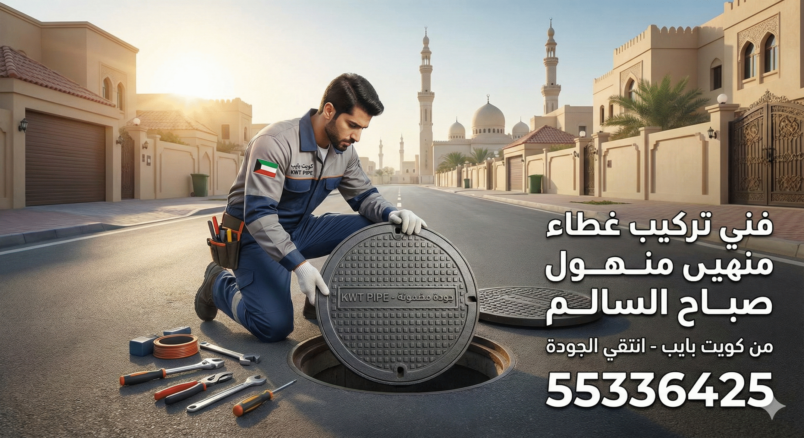 تركيب غطاء منهول صباح السالم 