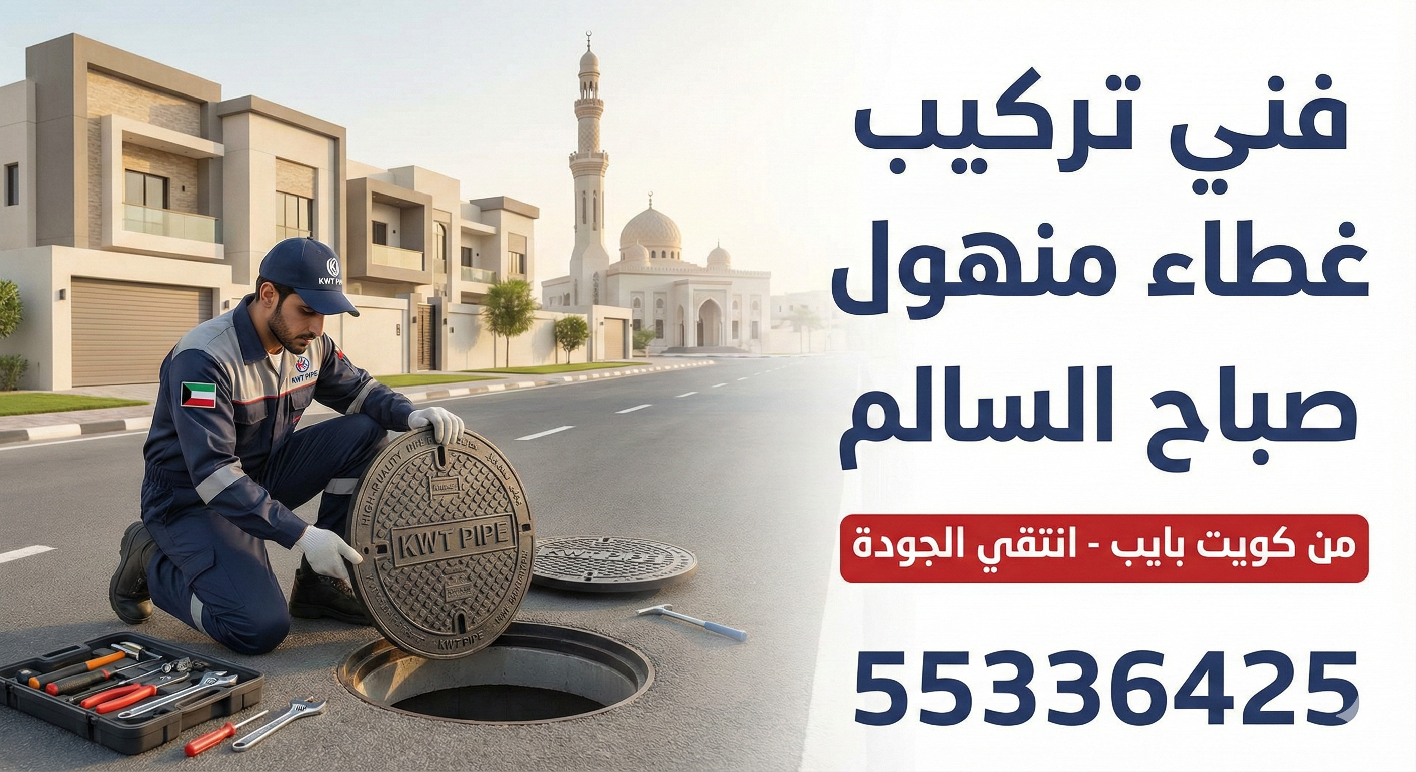 تركيب غطاء منهول صباح السالم 