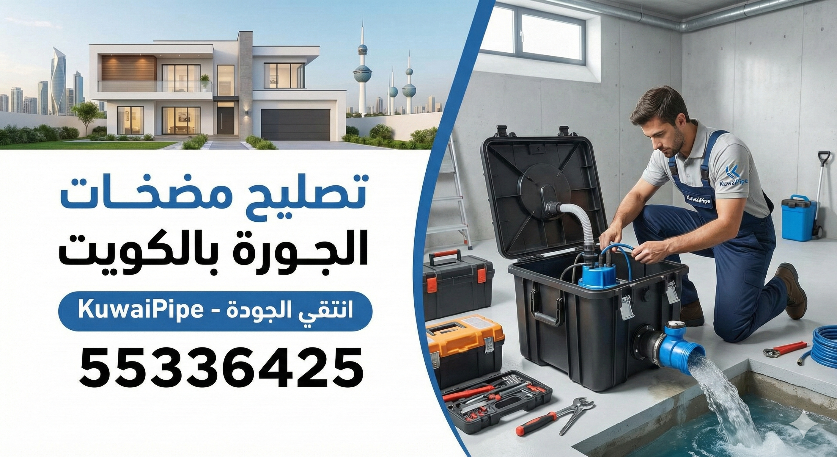 تصليح مضخات الجورة بالكويت | اتصل الان علي كويت بايب وانتقي الجودة 55336425 